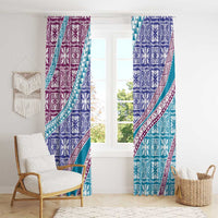 Hawaiian Quilt Pattern Window Curtain Purple Blue Color Mixed LT01 - Polynesian Pride