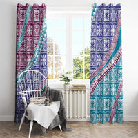 Hawaiian Quilt Pattern Window Curtain Purple Blue Color Mixed LT01 - Polynesian Pride