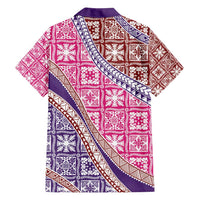 Hawaiian Quilt Pattern Family Matching Long Sleeve Bodycon Dress and Hawaiian Shirt Sweet Color Mixed - Polynesian Pride