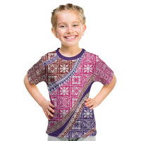 Hawaiian Quilt Pattern Kid T Shirt Sweet Color Mixed LT01 Pink - Polynesian Pride