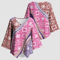 Hawaiian Quilt Pattern Kimono Sleeve Blouse Sweet Color Mixed - Polynesian Pride