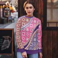 Hawaiian Quilt Pattern Ugly Christmas Sweater Sweet Color Mixed - Polynesian Pride