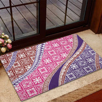 Hawaiian Quilt Pattern Rubber Doormat Sweet Color Mixed - Polynesian Pride