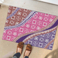 Hawaiian Quilt Pattern Rubber Doormat Sweet Color Mixed - Polynesian Pride