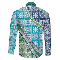 Hawaiian Quilt Pattern Family Matching Off Shoulder Maxi Dress and Hawaiian Shirt Fresh Color Mixed - Polynesian Pride