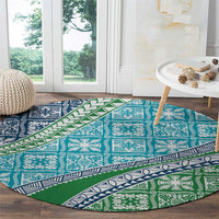 Hawaiian Quilt Pattern Round Carpet Fresh Color Mixed - Polynesian Pride