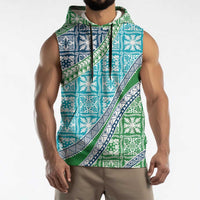 Hawaiian Quilt Pattern Sleeveless Hoodie Fresh Color Mixed - Polynesian Pride