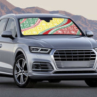 Hawaiian Quilt Pattern Auto Sun Shade Special Color Mixed - Polynesian Pride