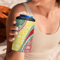 Hawaiian Quilt Pattern 4 in 1 Can Cooler Tumbler Special Color Mixed - Polynesian Pride