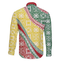 Hawaiian Quilt Pattern Family Matching Long Sleeve Bodycon Dress and Hawaiian Shirt Special Color Mixed - Polynesian Pride