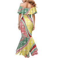 Hawaiian Quilt Pattern Family Matching Mermaid Dress and Hawaiian Shirt Special Color Mixed - Polynesian Pride