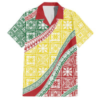 Hawaiian Quilt Pattern Family Matching Short Sleeve Bodycon Dress and Hawaiian Shirt Special Color Mixed - Polynesian Pride