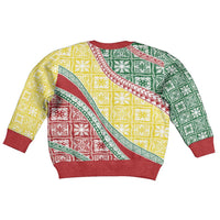 Hawaiian Quilt Pattern Kid Ugly Christmas Sweater Special Color Mixed - Polynesian Pride