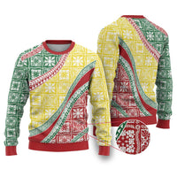 Hawaiian Quilt Pattern Ugly Christmas Sweater Special Color Mixed - Polynesian Pride