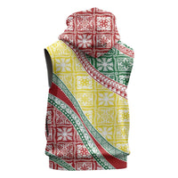 Hawaiian Quilt Pattern Sleeveless Zip Hoodie Special Color Mixed - Polynesian Pride