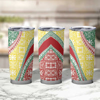 Hawaiian Quilt Pattern Tumbler Cup Special Color Mixed - Polynesian Pride