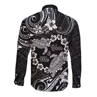 Polynesian Turtle Valentine Long Sleeve Button Shirt You And Me Hibiscus Heart LT01 - Polynesian Pride