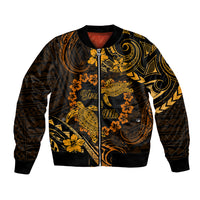 Polynesian Turtle Valentine Bomber Jacket You And Me Gold Hibiscus Heart LT01 Unisex Gold - Polynesian Pride