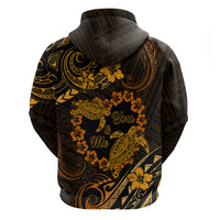 Polynesian Turtle Valentine Hoodie You And Me Gold Hibiscus Heart LT01 - Polynesian Pride
