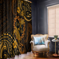 Polynesian Turtle Valentine Window Curtain You And Me Gold Hibiscus Heart LT01 - Polynesian Pride