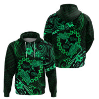 Polynesian Turtle Valentine Hoodie You And Me Green Hibiscus Heart LT01 - Polynesian Pride