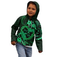 Polynesian Turtle Valentine Kid Hoodie You And Me Green Hibiscus Heart LT01 - Polynesian Pride