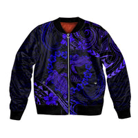 Polynesian Turtle Valentine Bomber Jacket You And Me Navy Blue Hibiscus Heart LT01 Unisex Blue - Polynesian Pride