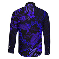 Polynesian Turtle Valentine Family Matching Mermaid Dress and Hawaiian Shirt You And Me Navy Blue Hibiscus Heart LT01 - Polynesian Pride