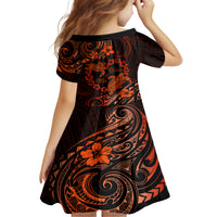 Polynesian Turtle Valentine Family Matching Puletasi and Hawaiian Shirt You And Me Orange Hibiscus Heart LT01 - Polynesian Pride