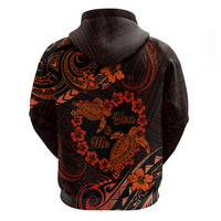 Polynesian Turtle Valentine Hoodie You And Me Orange Hibiscus Heart LT01 - Polynesian Pride