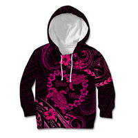 Polynesian Turtle Valentine Kid Hoodie You And Me Pink Hibiscus Heart LT01 Hoodie Pink - Polynesian Pride