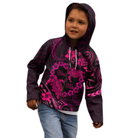 Polynesian Turtle Valentine Kid Hoodie You And Me Pink Hibiscus Heart LT01 - Polynesian Pride