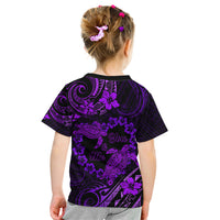 Polynesian Turtle Valentine Kid T Shirt You And Me Purple Hibiscus Heart LT01 - Polynesian Pride