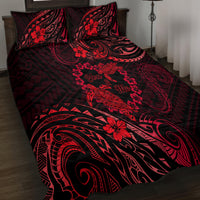 Polynesian Turtle Valentine Quilt Bed Set You And Me Red Hibiscus Heart LT01 - Polynesian Pride