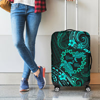Polynesian Turtle Valentine Luggage Cover You And Me Turquoise Hibiscus Heart LT01 - Polynesian Pride