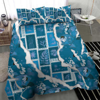 Hawaii Japanese Culture Blue Bedding Set Spring Cranes Aloha Pattern LT01 - Polynesian Pride