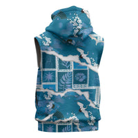 Hawaii Japanese Culture Blue Sleeveless Hoodie Spring Cranes Aloha Pattern LT01 - Polynesian Pride