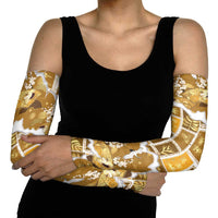 Hawaii Japanese Culture Gold Arm Sleeves Spring Cranes Aloha Pattern LT01 - Polynesian Pride