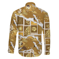 Hawaii Japanese Culture Gold Family Matching Puletasi and Hawaiian Shirt Spring Cranes Aloha Pattern LT01 - Polynesian Pride