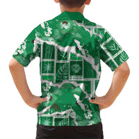 Hawaii Japanese Culture Green Family Matching Puletasi and Hawaiian Shirt Spring Cranes Aloha Pattern LT01 - Polynesian Pride