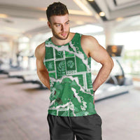 Hawaii Japanese Culture Green Men Tank Top Spring Cranes Aloha Pattern
