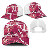 Hawaii Japanese Culture Pink Baseball Net Cap Spring Cranes Aloha Pattern