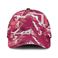 Hawaii Japanese Culture Pink Classic Cap Spring Cranes Aloha Pattern