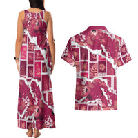 Hawaii Japanese Culture Pink Couples Matching Tank Maxi Dress and Hawaiian Shirt Spring Cranes Aloha Pattern LT01 - Polynesian Pride