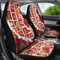 Hawaii Japanese Culture Red Car Seat Cover Spring Cranes Aloha Pattern