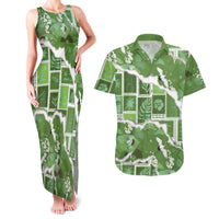 Hawaii Japanese Culture Sage Green Couples Matching Tank Maxi Dress and Hawaiian Shirt Spring Cranes Aloha Pattern LT01 Sage - Polynesian Pride