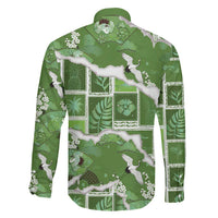Hawaii Japanese Culture Sage Green Family Matching Mermaid Dress and Hawaiian Shirt Spring Cranes Aloha Pattern