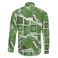 Hawaii Japanese Culture Sage Green Family Matching Summer Maxi Dress and Hawaiian Shirt Spring Cranes Aloha Pattern