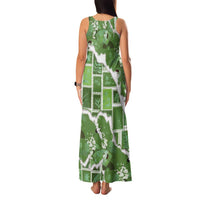 Hawaii Japanese Culture Sage Green Family Matching Tank Maxi Dress and Hawaiian Shirt Spring Cranes Aloha Pattern