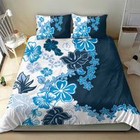 Blue Hibiscus Plumeria Floral Bedding Set - Polynesian Pride